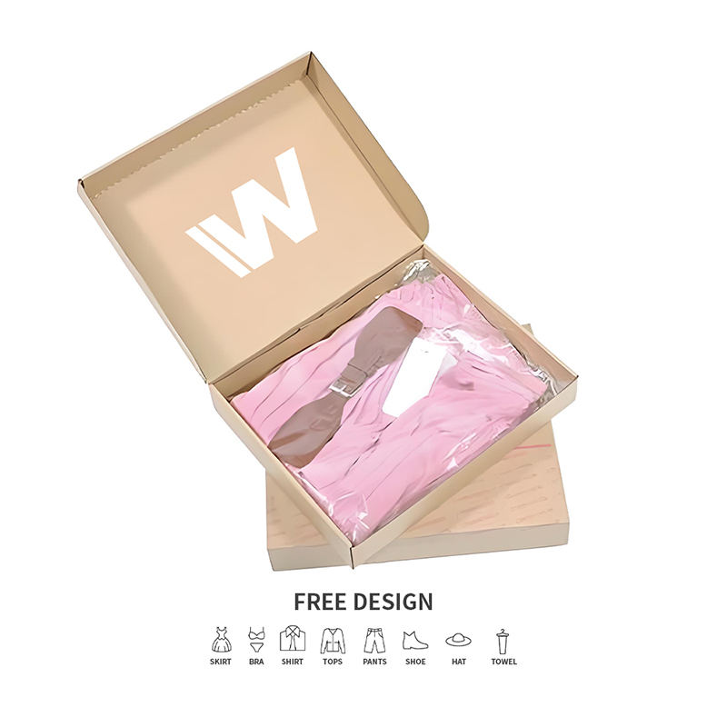 갈색 간단한 골판지 의류 포장 상자