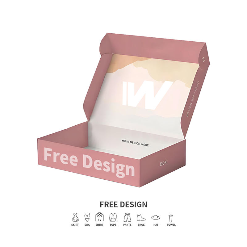 소프트 핑크 골판지 의류 포장 상자