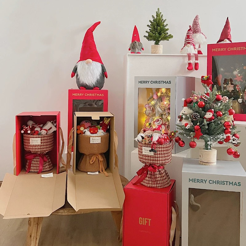 축제 테마 투명 꽃 선물 상자